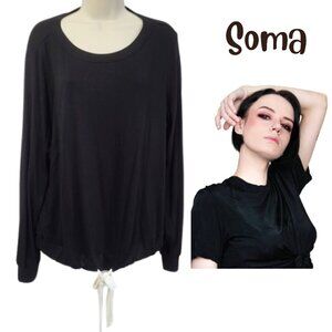 SOMA Intimates Weekend Black The Sunday Pullover Top - New With Tags Women's L